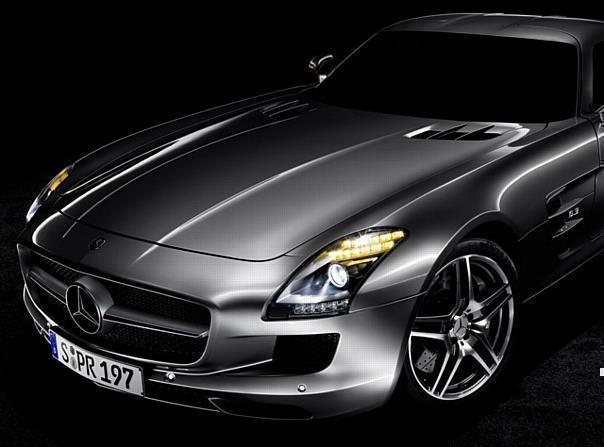 Das markante Design des neuen Mercedes-Benz SLS AMG interpretiert die atemberaubende Formgebung des Mercedes-Benz 300 SL neu.